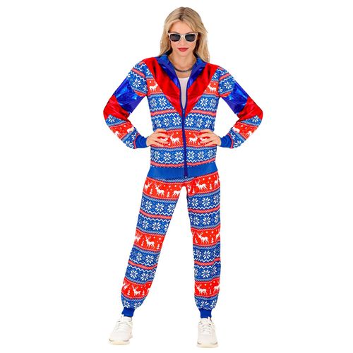 Déguisement Survêtement De Noël Bleu Et Rouge Adulte - Taille: S