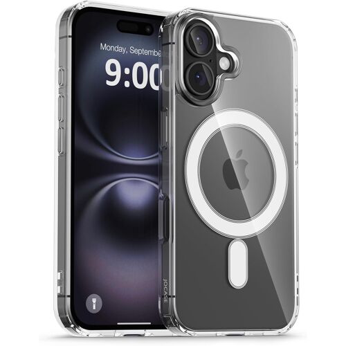 KALANKA-Coque pour iPhone 16 Protection Transparente Magnétique Compatible avec Magsafe 6,1 Pouces Qualité Militaire étui Anti-Choc, Anti-Rayures
