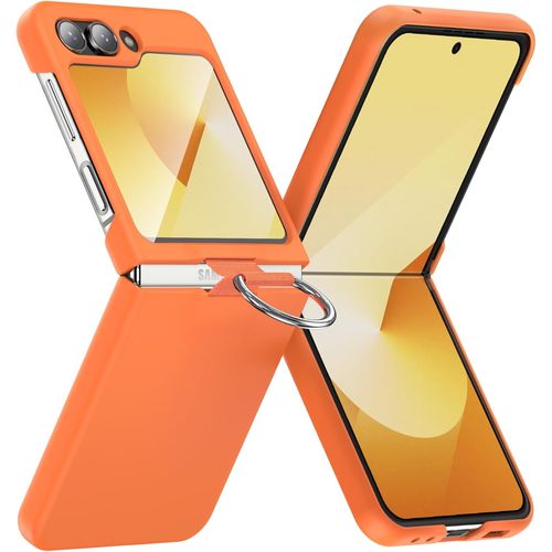 NSIECD-Coque de protection pour Samsung Galaxy Z Flip 6 5G - En polycarbonate antidérapant mat - Pour Samsung Z Flip 6 5G - Orange