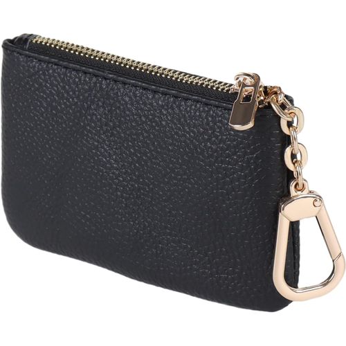 NSIECD-Porte-monnaie en cuir pleine fleur pour homme et femme - Étui à clés en cuir Coin Purse Petit portefeuille pour femmes avec porte-clés, Noir , Moderne et minimaliste