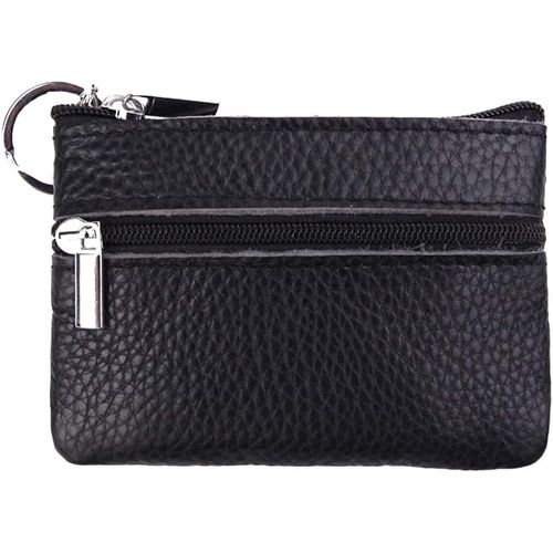 NSIECD-Portefeuille Femme Cuir véritable Portefeuille Porte-Monnaie (Noir)