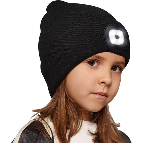 Nsiecd-Cadeaux Pour Enfants - Bonnet De Noël Avec Lumière Led - Rechargeable - Led - Bonnet D'hiver - Petit Cadeau Pour Filles Et Garçons