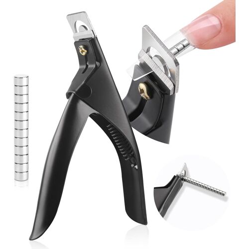 Coupe-Ongles En Acier Inoxydable, Guillotine Capsule Ongle Avec 15 Mesure Aimants, Coupe Ongle Professionnel Pour Faux Ongles Capsules, Pince Ongle Pour Ongles Acryliques (Noir) 