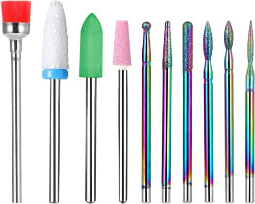 Lot De 10 Forets À Ongles Diamantés En Carbure De Tungstène De 1,9 Cm Pour Manucure Et Pédicure En Acrylique Et Gel 