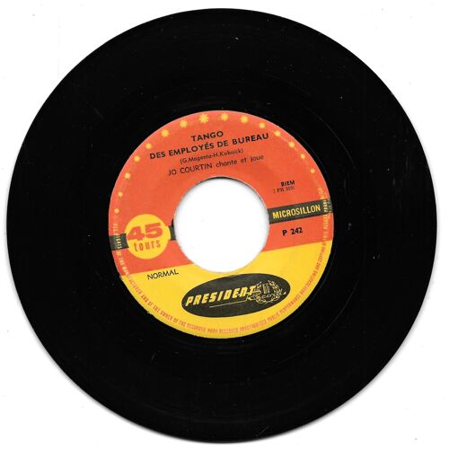 Jo Courtin : Tango Des Employés De Bureau / Un Soir A Igels (Valse Tyrolienne) [Vinyle 45 Tours 7"] 1961