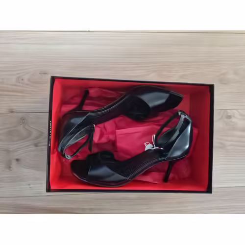 Sandales Chaussures À Talons Noir Free Lance Janis 7 B Strap Sand Veau Lisse Cuir - 39