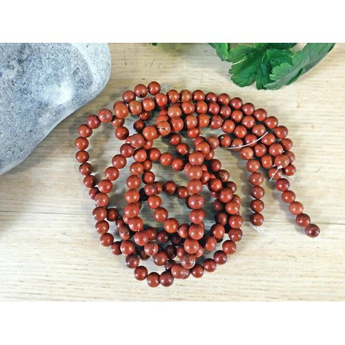 Lot De 90 Perles 8mm En Jaspe Rouge Naturel
