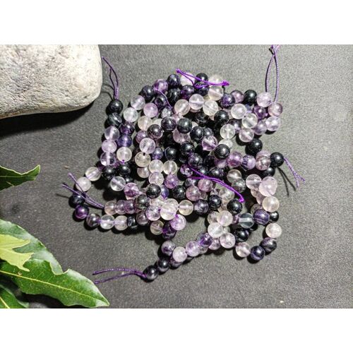 Lot De 90 Perles 8mm En Fluorite Violette (Fluorine Violette)