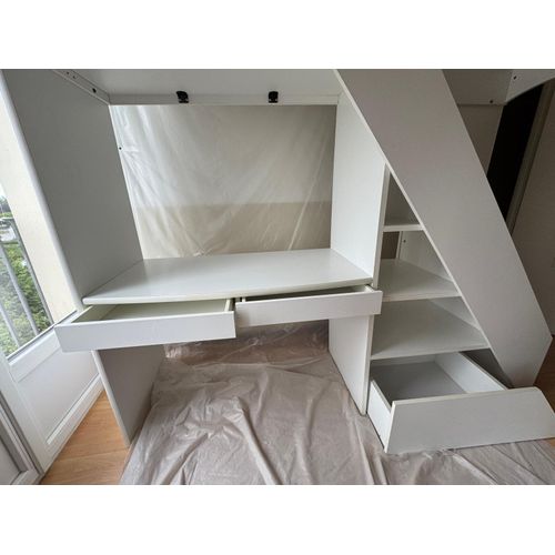 Lit mezzanine en bois laqué Paul Gautier