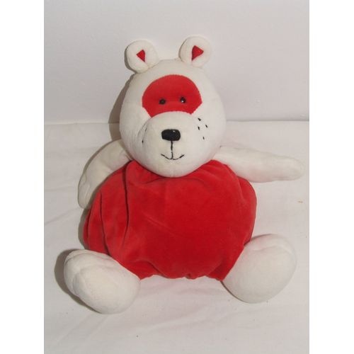 OURS ELYTIS BLANC ROUGE GRELOT 24 cm