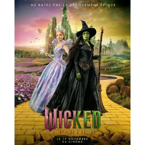 Wicked : Partie 2 (Wicked: For Good) - Véritable Affiche De Cinéma Pliée - Format 40x60 Cm - De Jon M. Chu Avec Ariana Grande, Cynthia Erivo, Jonathan Bailey, Jeff Goldblum, Michelle Yeoh - 2025