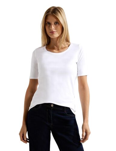 Cecil Femme T-Shirt De Couleur Unie In Blanc, Gr: L
