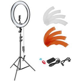 NEEWER 18"/45cm LED Ring Light, Support de Téléphone, Griffe Froide, Filtre, 58W 5600K 0-100% Dimmable Grand Ring Light pour Caméra Smartphone Flux Direct Maquillage Studio Photo Vidéo Filmage, RL-18
