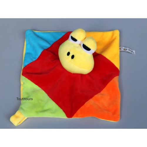 Doudou grenouille plat Tricot Rayé multicolore