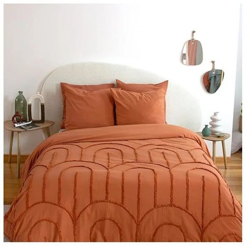 Parure De Lit 220x240 Cm Adulte - Housse De Couette 220x240 Cm + 2 Taies D'oreiller 63x63 Cm Motif Géométrique ¿ (Arche Rouge)