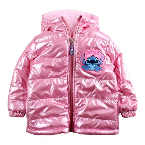 Parka Enfant Fille Rose Brillante Matelassée - Disney Lilo Et Stitch -Taille 3 À 10 Ans