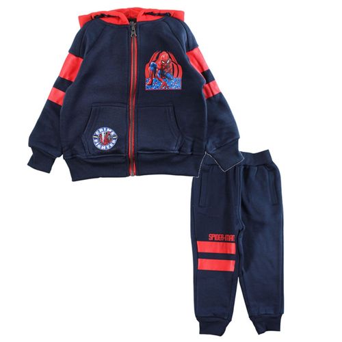 Jogging Spiderman Enfant - Sweat À Capuche Et Pantalon Bleu Marine (2- 8 Ans) (Taille 2 Ans,Couleur Bleu)