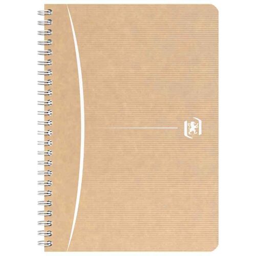 Oxford Cahier À Spirale Touareg Recyclé 100 Pages A4 Quad 5x5mm Kraft