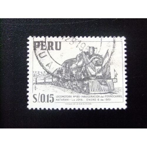 109 Perú 1952 / Inaguracion Via De Tren De Matarani - La Joya / Yvert 429 Fu