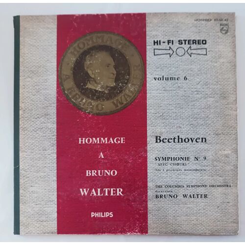 Disque Vinyle 33 Tours Classique Hommage À Bruno Walter Beethoven Symphonie 9 Collection Vintage