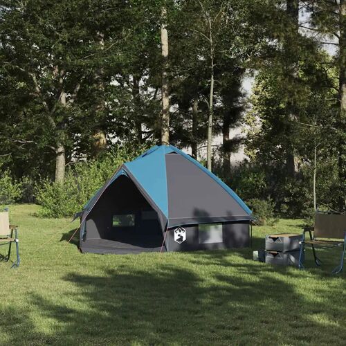 Vidaxl Tente Tipi Avec Toit Avec Évent Bleu Et Gris 490 X 410 X 210 Cm