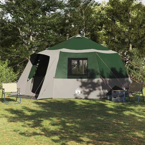 Vidaxl Tente Cabane Avec Toit Vert Et Gris 500 X 500 X 294 Cm