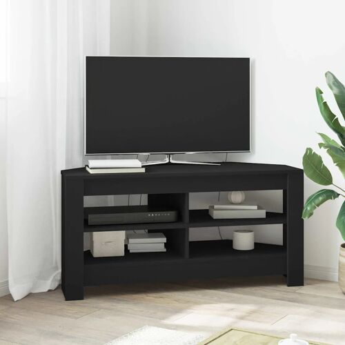 vidaXL Meuble TV d'Angle Noir 102x40,5x45cm Bois d'ingénierie