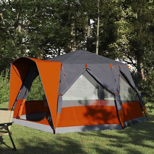 Vidaxl Tente Cabane Avec Toit Gris Et Orange 333 X 317 X 194 Cm
