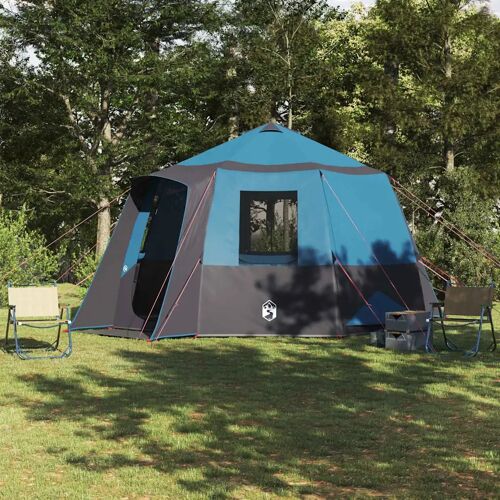 Vidaxl Tente Cabane Avec Toit Bleu Et Gris 405 X 405 X 273 Cm