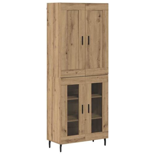 vidaXL Haut Armoire 2 pcs Chêne artisanal Bois Aggloméré et Verre
