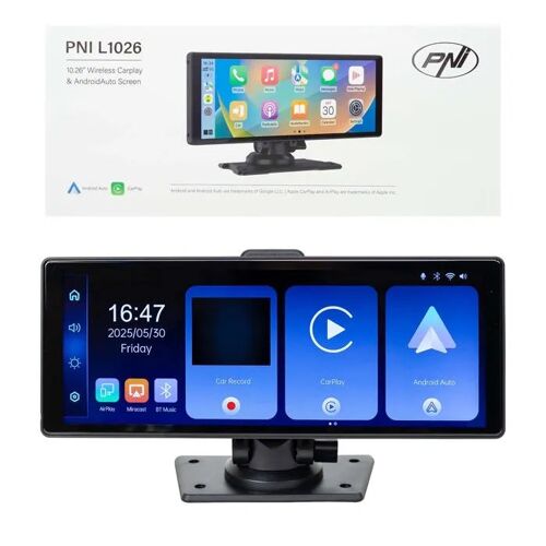 Moniteur De Voiture - Pni - L1026 - Écran Tactile Ips 10,26 Pouces - Carplay Sans Fil - Android Auto Sans Fil