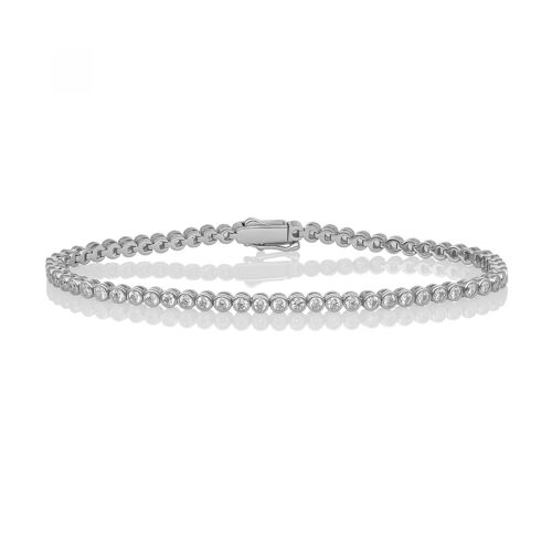 Bracelet Sparkling Jewels Tennis Round Argent Plaqué Rhodium
