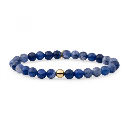 Bracelet Sparkling Jewels Saturn Large Sodalite Argent Plaqué Or 6mm