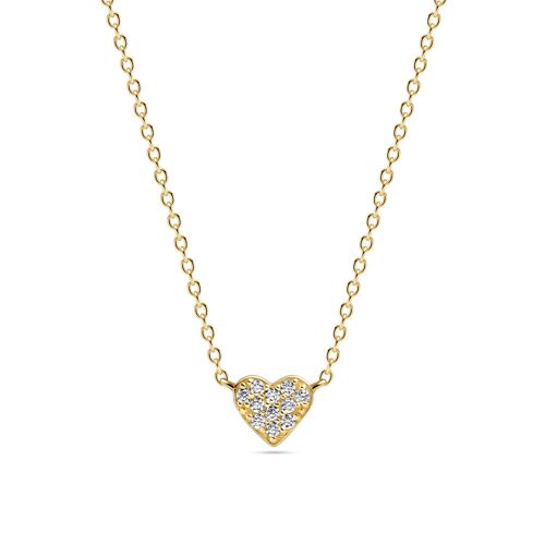 Collier Sif Jakobs Cuore Argent Plaqué Or Jaune 18k Collection Essenza