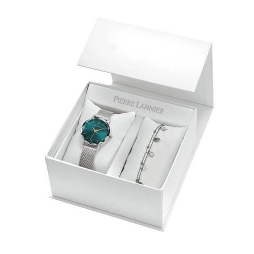 Coffret Femme Pierre Lannier Multiples Montre Acier Milanais+Bijou