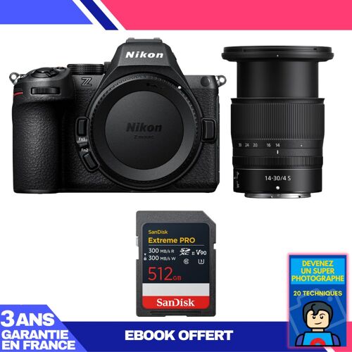 Boitier Nikon Z5 II + 14-30mm f/4 S + 1 SanDisk 512GB Extreme PRO UHS-II SDXC + Ebook 'Devenez Un Super Photographe'