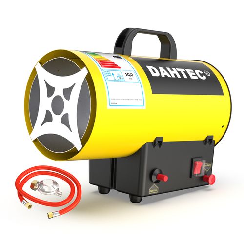Chauffage Soufflant au Gaz DAHTEC 10 kW (Canon à Air Chaud) | Certification [Classe Énergétique A] Maximale | Conforme CE, avec Surveillance de Flamme & Anti-Surchauffe pour Chantier, Atelier, Garage