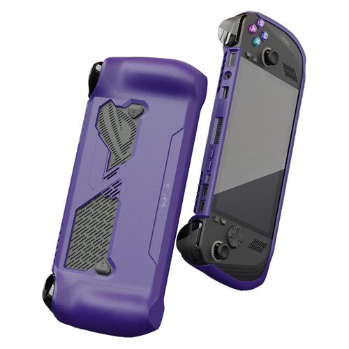 GripCase Ally pour ROG Ally X SAVAGE RAVEN by Skull & Co. : Coque de protection souple avec poignées texturées, protection complète, design antichoc, antidérapant et anti-rayures, Violet galactique