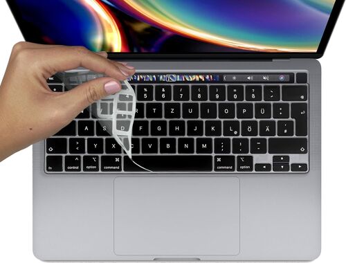 Protection Clavier EU Compatible avec Apple MacBook Pro 13 Pouces (AB 2020) & 16 Pouces (2018-2020) Protection Silicone Fine & Couverture Anti Poussière Transparent
