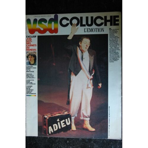 Vsd 460 Juin 1986 Cover Coluche L'émotion Special Hommage
