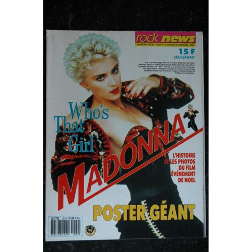 Rock News Hs 1987 Poster Geant Madonna Who's That Girl ?