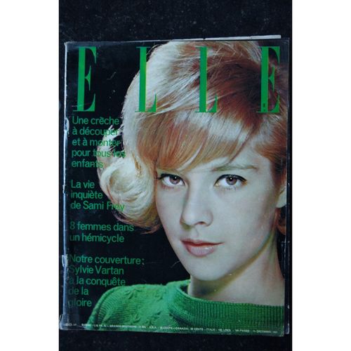 Elle 886 14 Déc.1962 - Sylvie Vartan Cover - Sami Frey - Les Nouvelles Tenues De Nuit - 180 Pages Fashion Vintage