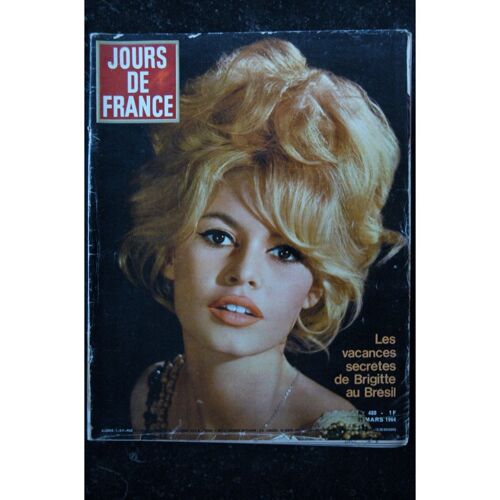 Jours De France 488 21 Mars 1964 Cover Brigitte Bardot Les Vacances Secretes De B.B. Au Brésil