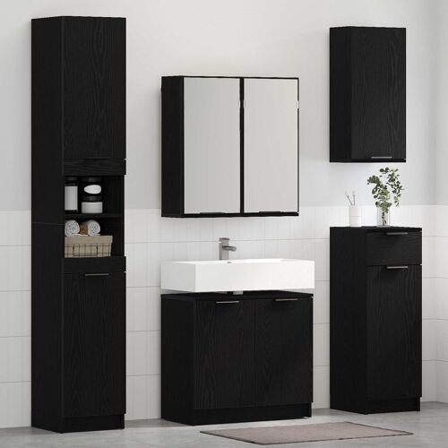 vidaXL Ensemble de mobilier de salle de bain 3 pcs Chêne noir