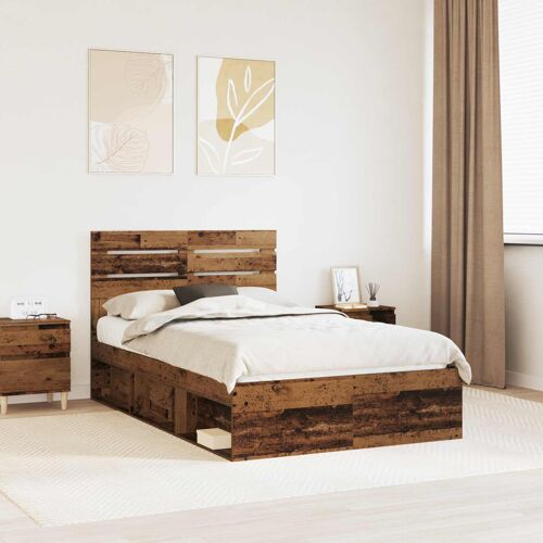 vidaXL Cadre de lit Bois ancien 135 x 190 cm Pin massif