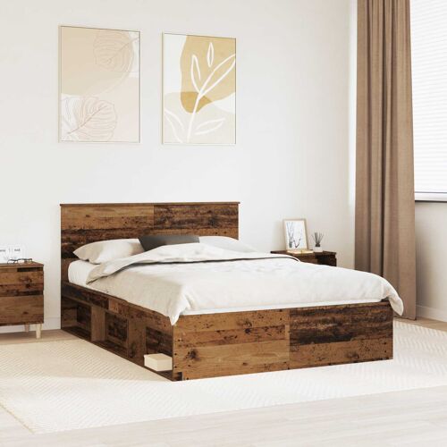 vidaXL Cadre de lit Bois ancien 140 x 190 cm Pin massif