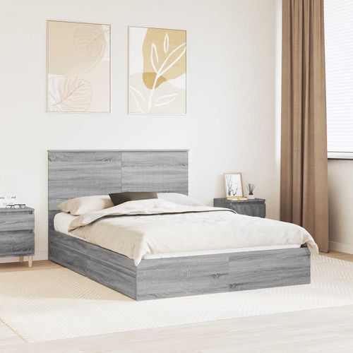 vidaXL Lit de Rangement Gris Sonoma 135 x 190 cm Bois d'ingénierie