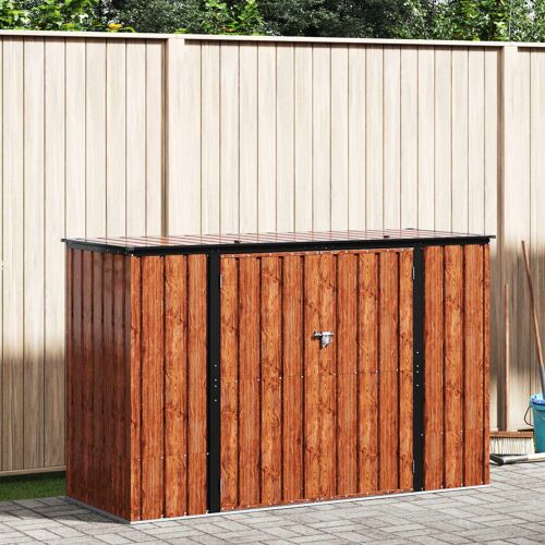 Vidaxl Boîte De Rangement De Jardin Marron 214 X 82 X 132 Cm Acier