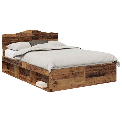 vidaXL Cadre de lit Bois ancien 140 x 200 cm Bois de pin massif