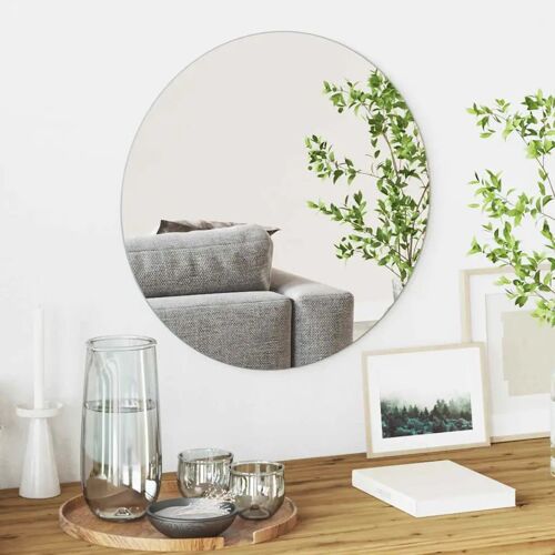 vidaXL Miroir mural Ø 50 cm verre trempé